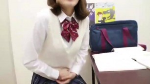 Japanese girl farting in white cotton panties