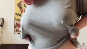 White girl showing boobs