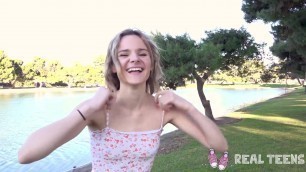 Real Teens - New girl Addee public flashing & masturbation