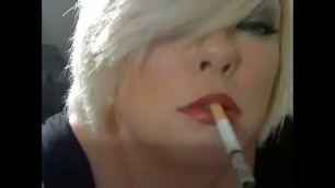 Blonde Mistress Tina Snua Chain Smokes 2 Kingsize Cigarettes